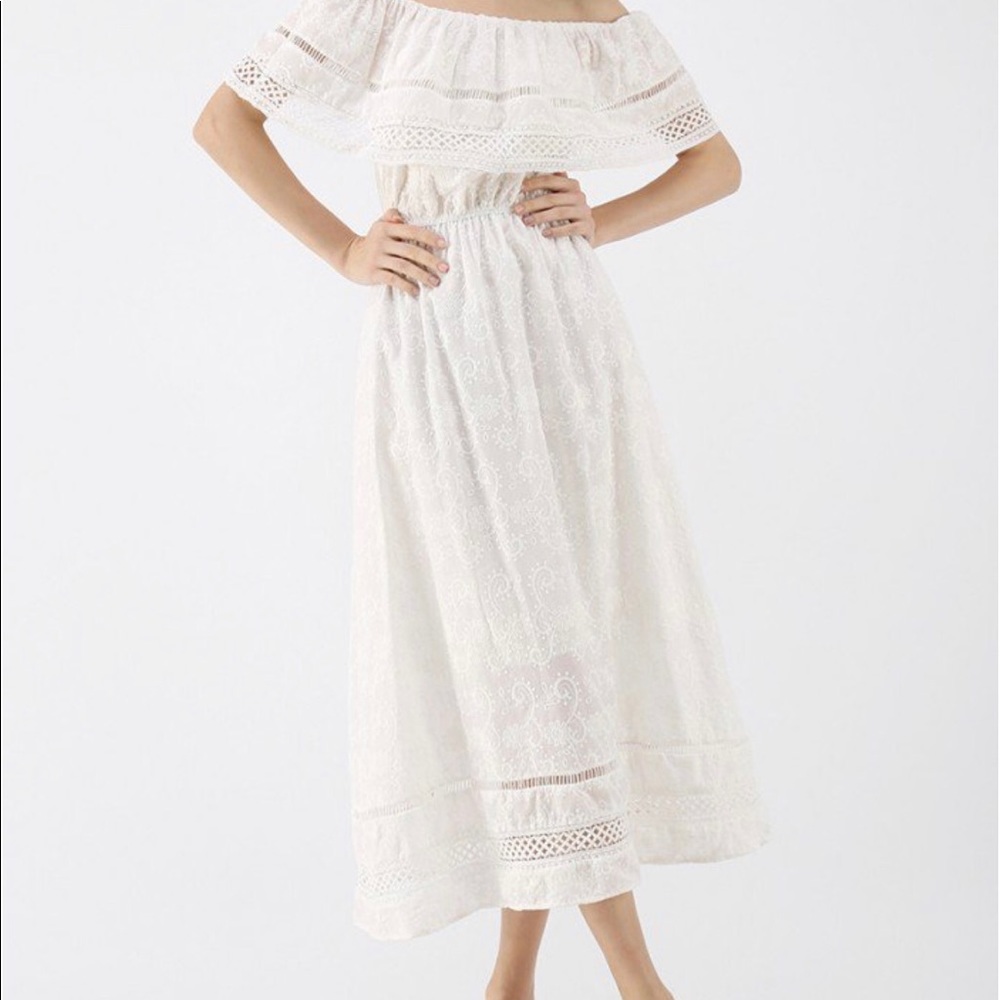 Off Shoulder White Summer Dress - Picture 4 of 13
